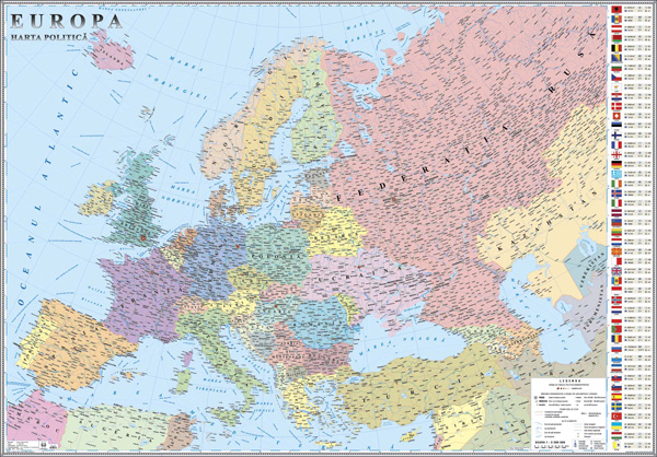 Europa. Harta politica operativa magnetica