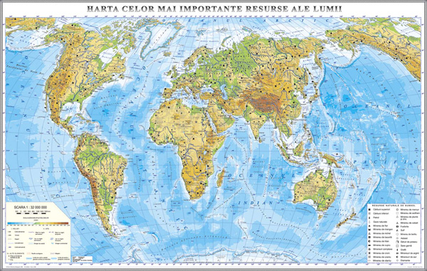 Harta fizica a Lumii si a principalelor resurse