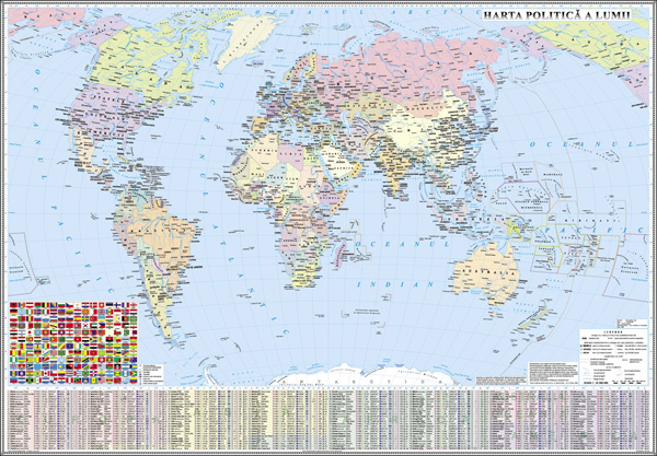 Harta politica a lumii operativa magnetica